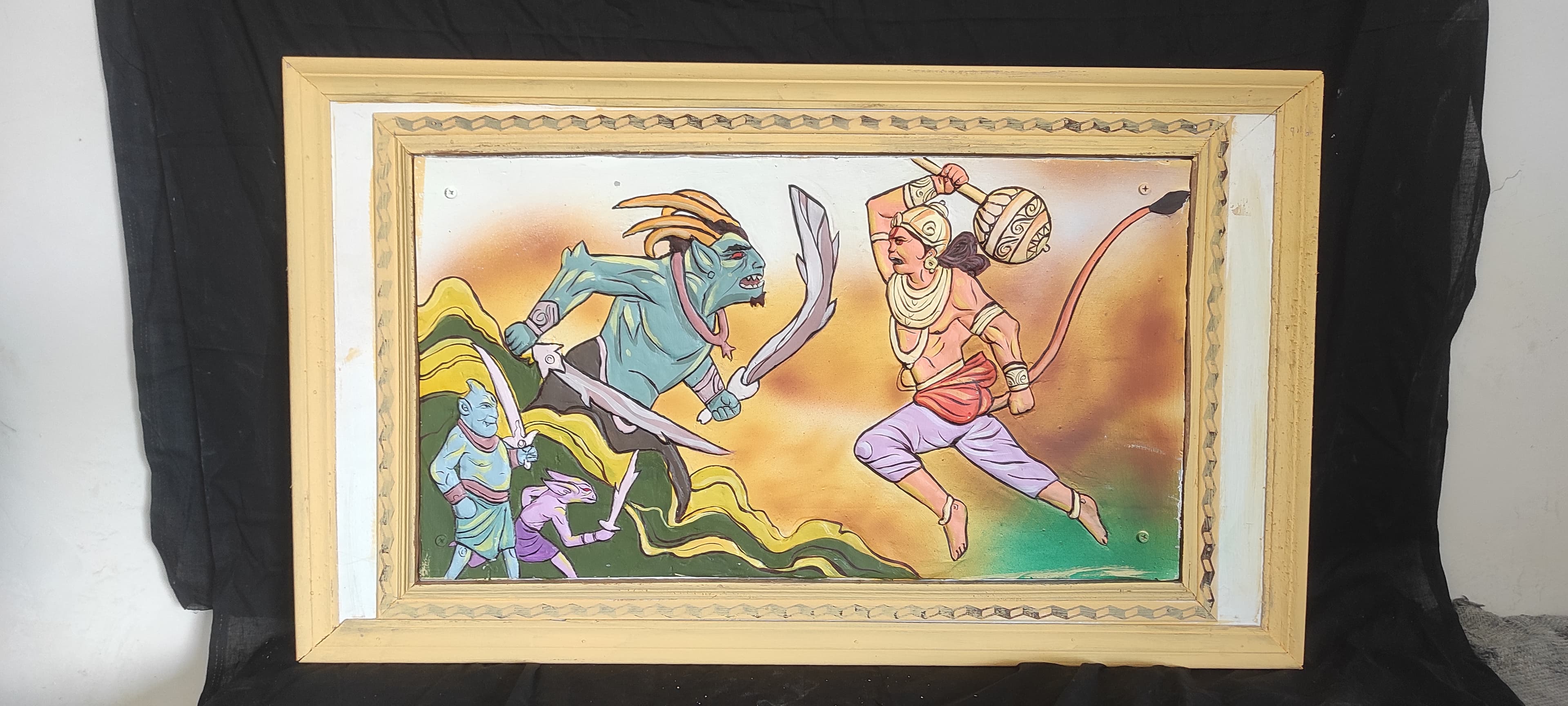Battle between a Vanara warrior (Hanuman)